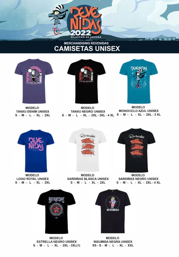 Camisetas Tallas Unixex